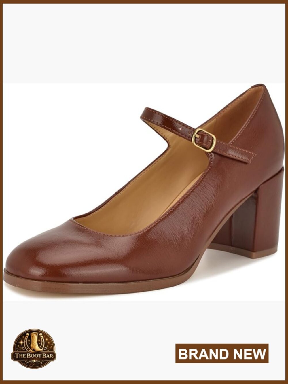 Maryj Dress Pumps with Mid Block Heel and Adjustable Strap